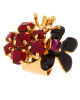 Ring mit Blüten in Schwarz und Rot