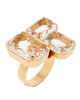 Ring mit drei Baguette-Steinen in Kristall