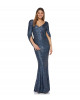 Abendkleid mit Cape in Nachtblau