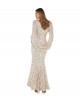 Kleid mit Cape in Gold/Weiss
