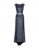 Dunkelblaues Kleid mit Schleife
