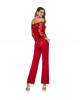 Jumpsuit aus roter Spitze