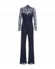 Jumpsuit in Blau mit Stehkragen