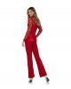 Jumpsuit in Rot mit Stehkragen