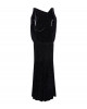 Schwarzes Samtkleid mit Cut-Outs und Glitter-Finish