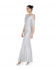 Paillettenkleid mit Cut-Outs in Holo-Silber
