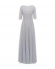 Abendkleid mit ausgestelltem Rock in Silber