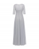 Abendkleid mit ausgestelltem Rock in Silber