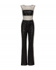 Jumpsuit in Schwarz mit Tülleinsatz