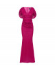 Abendkleid mit kleinem Capé in Fuchsia