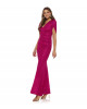 Abendkleid mit kleinem Capé in Fuchsia