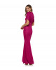 Abendkleid mit kleinem Capé in Fuchsia