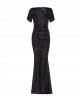 Paillettenkleid in Schwarz mit Herzausschnitt