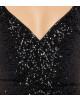 Paillettenkleid in Schwarz mit Herzausschnitt