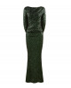 Paillettenkleid in Dunkelgruen mit Cape