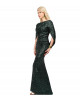 Paillettenkleid in Dunkelgruen mit Cape