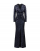 Paillettenkleid in Blau mit Raffung