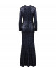 Paillettenkleid in Blau mit Raffung