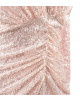 Roséfarbenes Paillettenkleid mit tiefem V-Ausschnitt