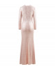 Roséfarbenes Paillettenkleid mit tiefem V-Ausschnitt