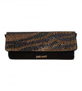 Schwarze Abend-Clutch mit Nieten