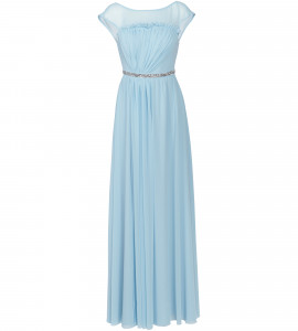 Maxikleid mit Bestickung in Himmelblau