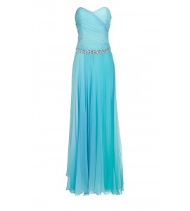 Drapiertes Bustierkleid mit Swarovski-Gürtel