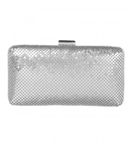 Clutch aus Mesh in Silber