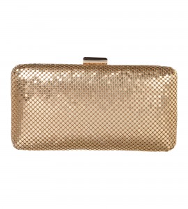 Clutch aus Mesh in Gold