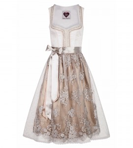 Hochzeitsdirndl Mary in Weiß/Gold