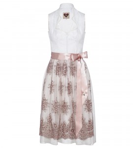 Dirndl Annabella in Weiss-Rosé