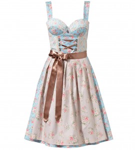 Hellblaues Dirndl mit Blumenprint