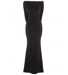 Abendkleid in Schwarz/Silber mit Cape