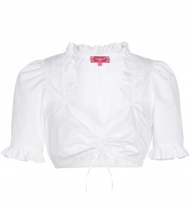 Klassische Rüschenbluse in Weiss 