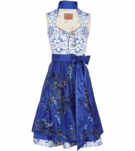 Dirndl in Royalblau mit Ornamenten