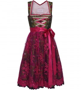 Grünes Dirndl mit zartem Blütendruck