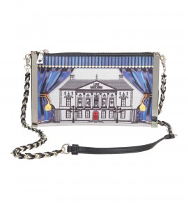 Bedruckte Handtasche mit Gliederkette