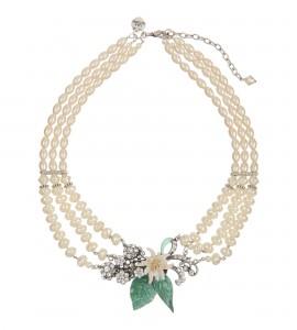 Perlencollier mit Edelweiss