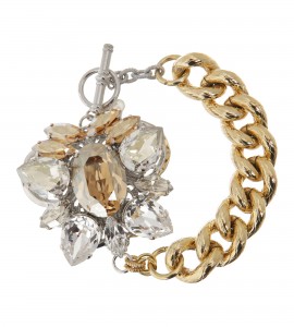 Massives Gliederarmband mit Swarovski Kristallen