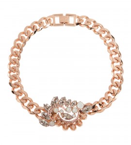 Schmuckvolle Gliederkette in roségold