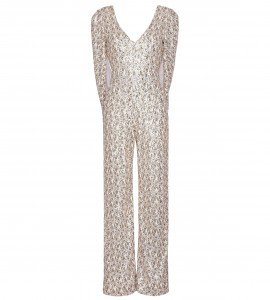 Jumpsuit mit Cape in Gold/Weiss