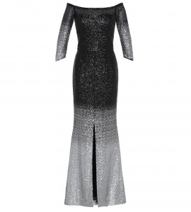 Paillettenkleid mit schwarz-silber Verlauf