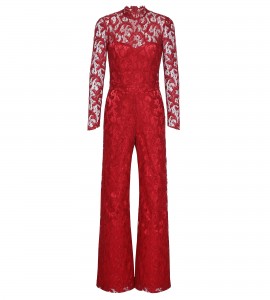 Jumpsuit in Rot mit Stehkragen