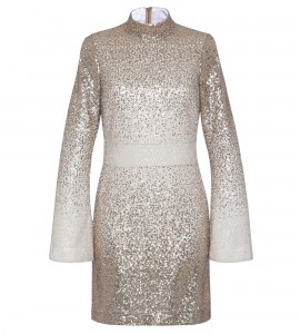 Minikleid mit Cut-Out in Gold-Beige