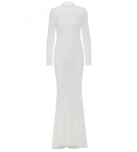 Paillettenkleid mit tiefem Rücken in Weiß