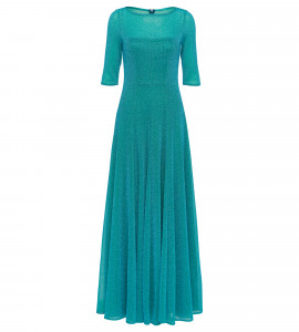 Abendkleid mit ausgestelltem Rock in Türkis