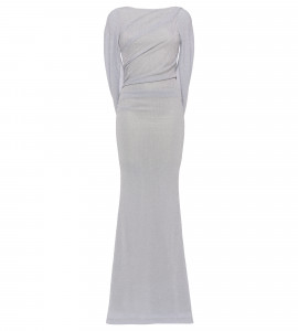Abendkleid aus Lurex in Silber