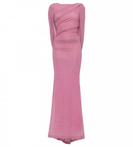 Abendkleid aus Lurex in Rosé