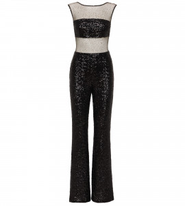 Jumpsuit in Schwarz mit Tülleinsatz