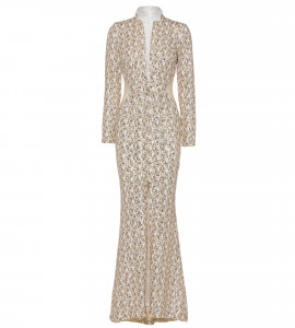 Smokingdress mit Cut-Outs in Gold-Weiss
